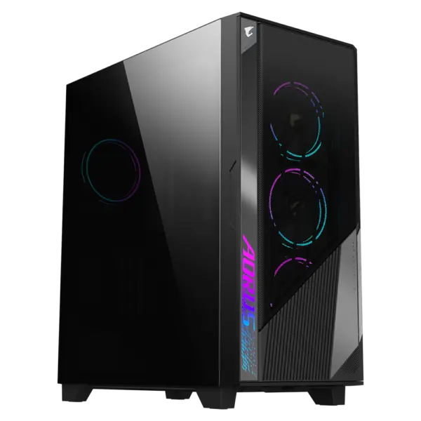 Gabinete GIGABYTE  GB-AC500G - Midi-Tower, PC, Plástico, Acero, Vidrio templado, ATX, EATX, Micro-ATX, Mini-ITX, Negro
