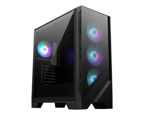 Gabinete MSI MAG FORGE 320R AIRFLOW - Micro-Tower, PC, Malla, Plástico, Micro ATX, Mini ITX, Negro