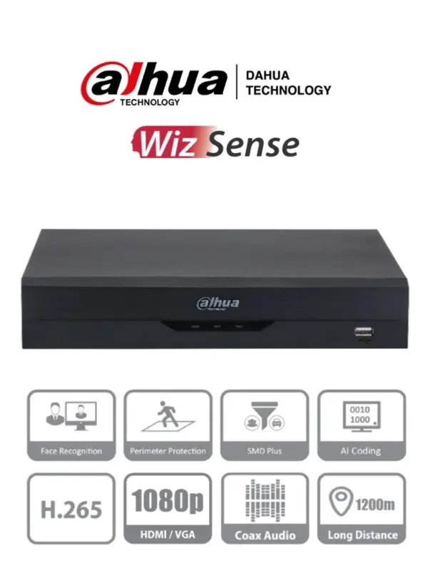 XVR  Dahua Technology DH-XVR5108HS-I3 - Negro, H.264, H.264 , H.265, H.265 , 8