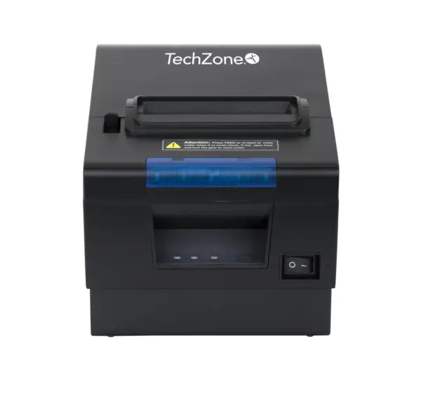 Impresora termica TechZone TZBE202 de 80mm - vel de 300mm/s, 203 DPI´s, USB-SERIAL-RJ45-RJ11, cortador automatico, 1 año de garantía