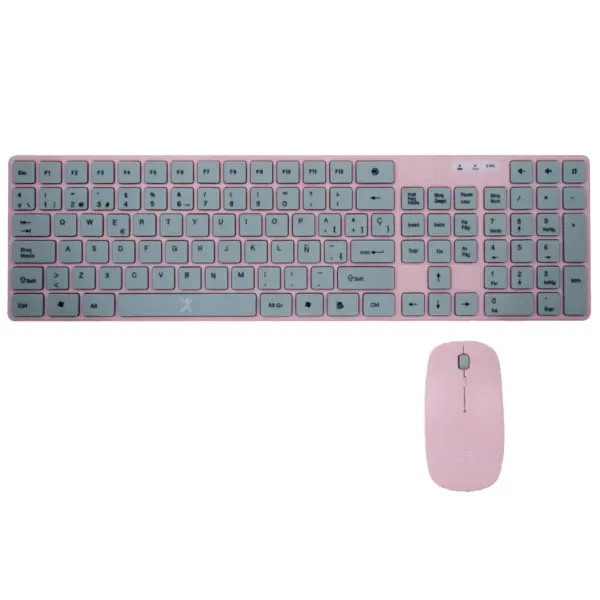 Kit inalámbrico teclado mouse Perfect Kids Balloon Rosa PC-201069 -
