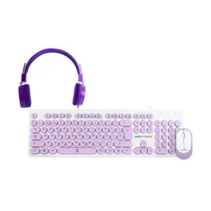 Kit alámbrico mouse teclado morado Perfect Kids Farben PC-201724 -
