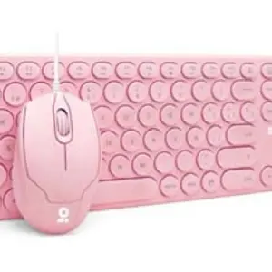 Kit Teclado y Mouse - Multimedia Combo, Español, Rosa 6001196 BROBOTIX