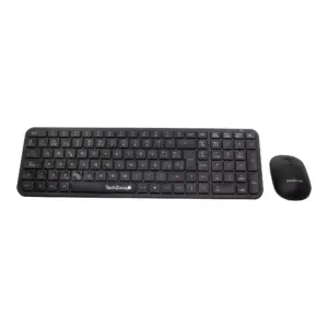 Kit Silent TechZone - combo inalámbrico con conexión USB, mouse 2400 DPI's, teclado con 105 teclas tipo QWERTY 1 año de garantía.