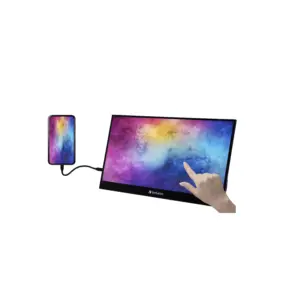 Monitor Touch Portátil  FULL HD 1080p de 14 pulgadas con soporte integrado con inclinación hasta de 85° y carcasa de metal -