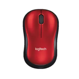 Mouse LOGITECH M185 - Rojo, 3 botones, RF inalámbrico, Óptico, 1000 DPI