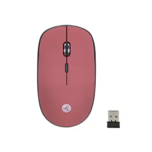 Mouse inalámbrico Terra 03 TechZone - de 1600 DPI's, 4 botones, texturizado rubber color rojo, 1 año de garantía.