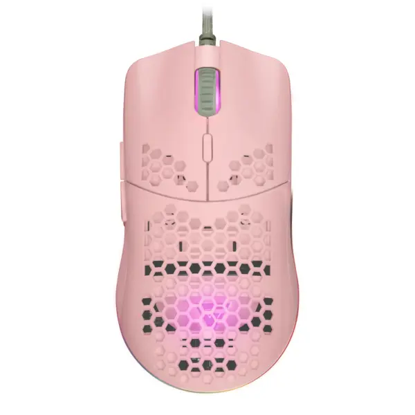 Mouse  GAME FACTOR MOG601 - Juego, Laser, 16000 DPI, Rosa