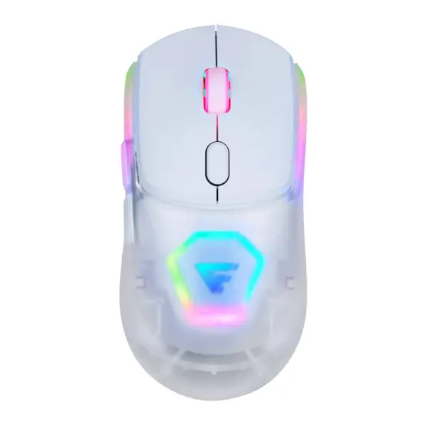 MOUSE GAME FACTOR MOW700-WH - CARCASAS INTERCAMBIABLES, 2.4G BT, PIXART 3395, 26, 000 DPI, RGB, BLANCO
