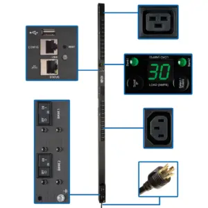 PDU TRIPP-LITE PDUMV30HVNETLX - Conmutado, 0U, Vertical, Metal, 200-240 V