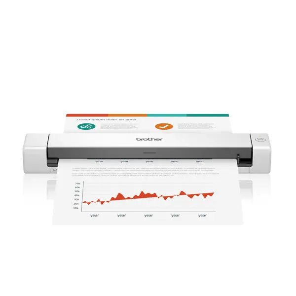 Escáner portátil Brother Valor DS640 - 15 ppm, Micro USB 3.0, soporta 1 hoja/credencial por escaneo, escanea hasta 100 hojas diarias