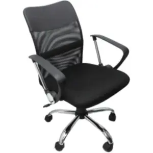 Silla Ejecutiva NEXTEP NE-650E Altura Ajustable y Reclinable Giratoria y Cromada - Color Negro.