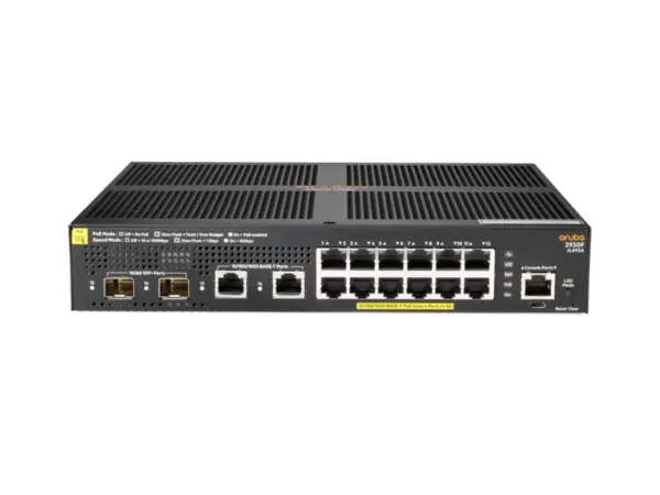 12x RJ-45 con detección automática 10/100/1000 PoE  de 139 W - 2x SFP  de 1/10GbE puertos, 2x de 1GbE sin capa física. 68 Gbps.