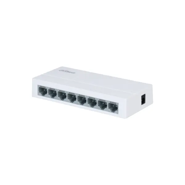 DH-PFS3008-8ET-L Switch para Escritorio 8 Puertos Fast Ethernet - 10/100, Capa 2, switching 1.6 Gbps, Velocidad de Reenvio de Paquetes 1.19 Mbps