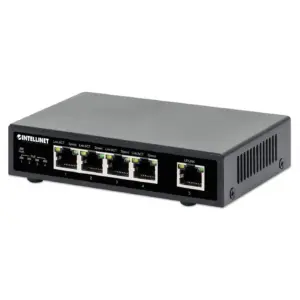 Switch PoE  con 5 Puertos Gigabit INTELLINET 561839 - Negro, 5