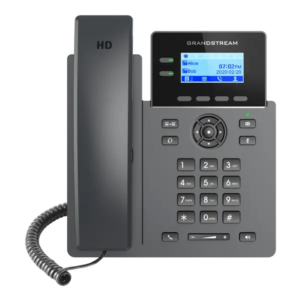 Telefono IP de 2 lineas con 4 cuentas SIP - conferencia de 5 vias, Ethernet Sin Poe pero SI incluye su fuente de alimentacion