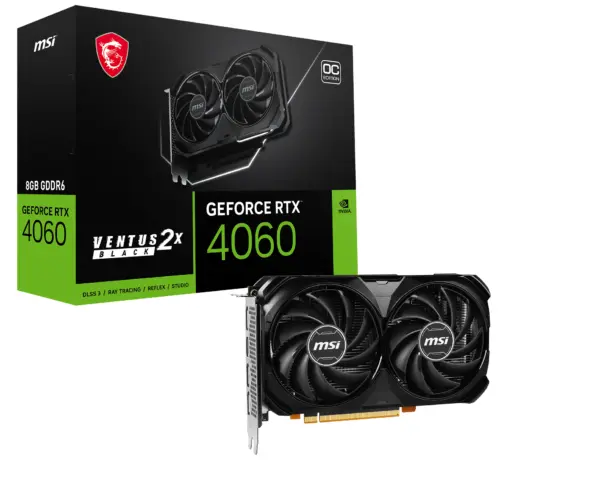 T. DE VIDEO MSI RTX 4060 VENTUS 2X BLACK 8G OC -