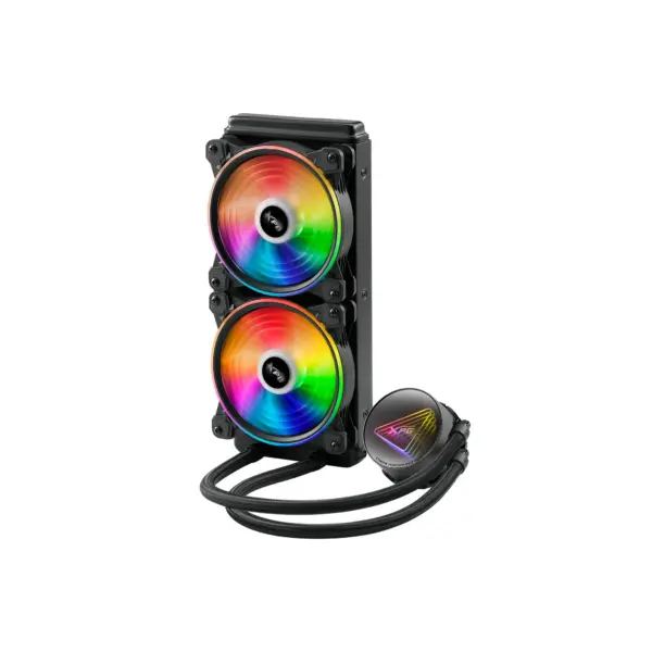 Enfriador liquido XPG LEVANTE X 240. Ventiladores ARGB 120 mm. Radiador aluminio 240mm. Intel: LGA 1700 - 1200, 115x y AMD: AM5, AM4. LEVANTEX240-BKCWW